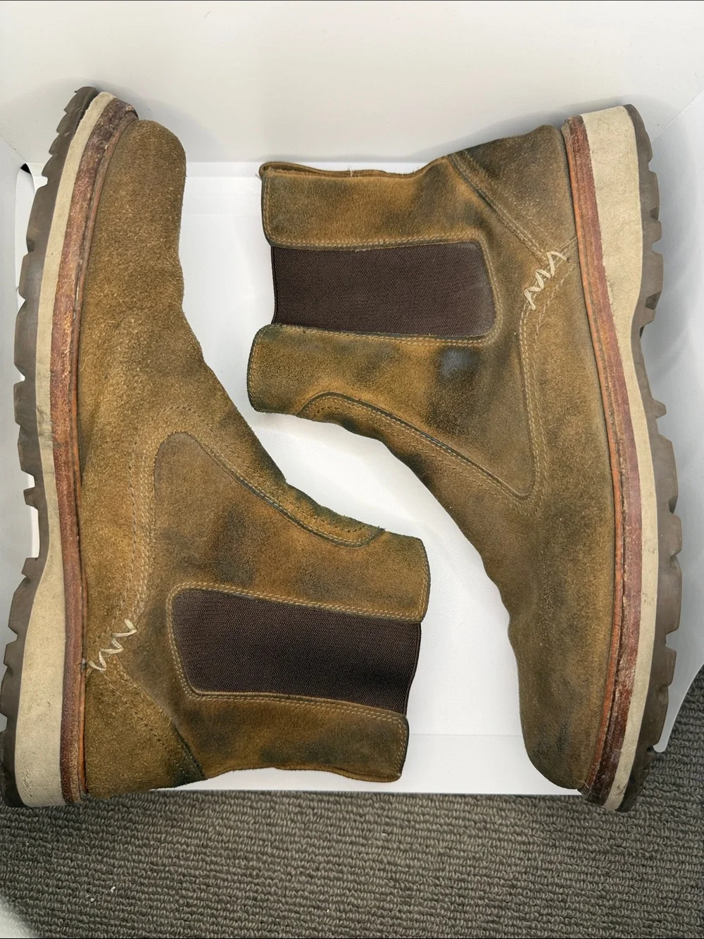 Lucchese's Ranger II Chelsea Boot Brown Suede - 10.5M